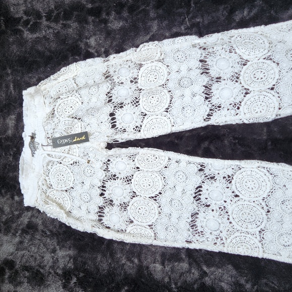 **HP** Nwt Gypsy 05 Sand Mantar Crochet Swim Cover Up Pants - Picture 6 of 14